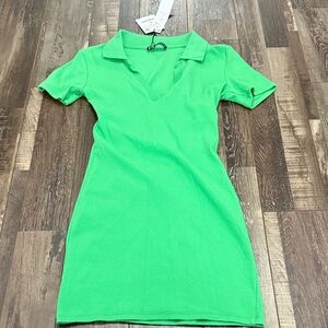 NWT Zara Bright Green Polo dress